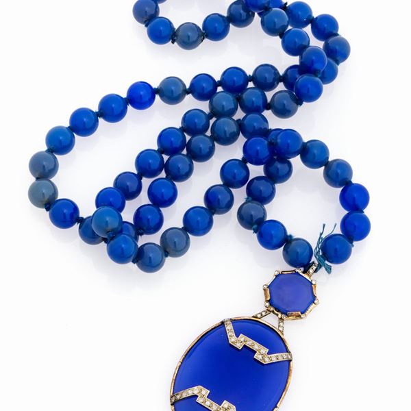 COLLANA IN PIETRE DURE CON BRILLANTI