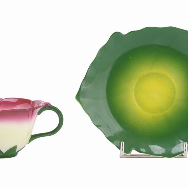 TAZZA E PIATTINO IN CERAMICA