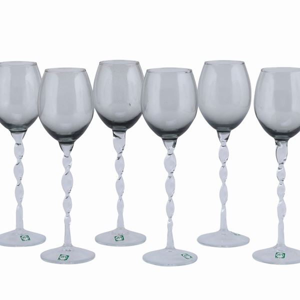SEI COPPE DA VINO IN CRISTALLO