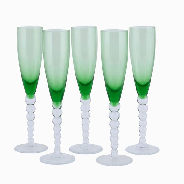 CINQUE FLUTES IN CRISTALLO