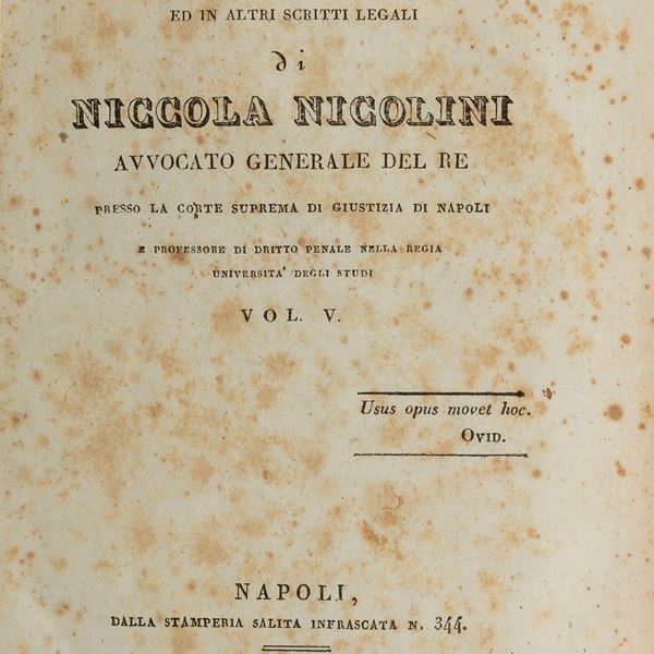 CINQUE VOLUMI NICOLINI DIRITTO