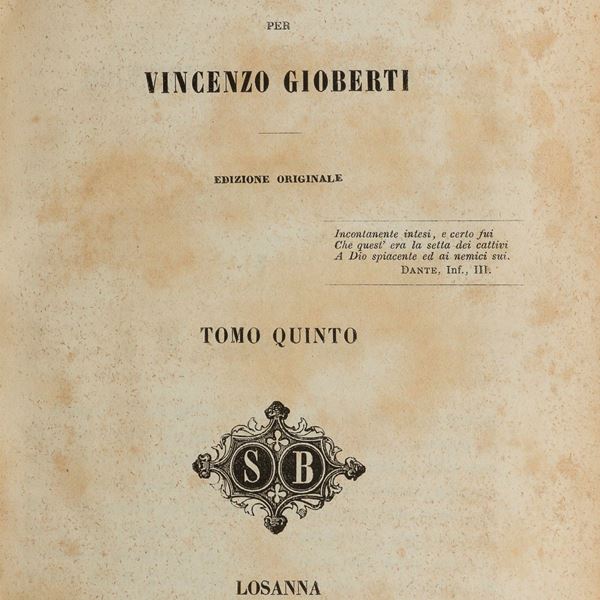CINQUE VOLUMI GIOBERTI