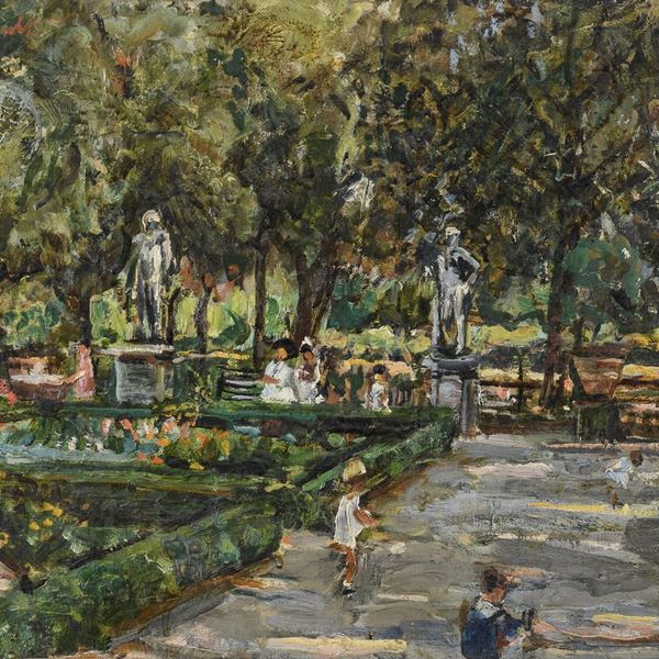 DIPINTO VILLA BORGHESE DI ISE LEBRECHT