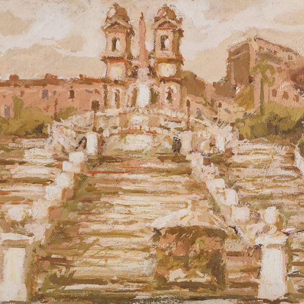 DIPINTO PIAZZA DI SPAGNA DI FRANCO MARZILLI