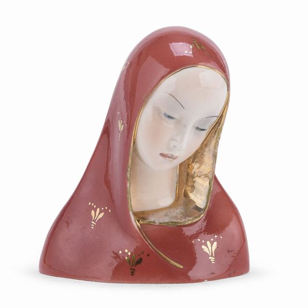 BUSTO DELLA VERGINE IN CERAMICA, ANNI '50