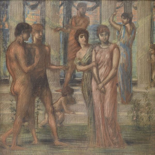 SCENA CLASSICA DI PITTORE SIMBOLISTA