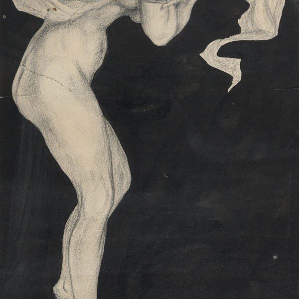 DISEGNO DONNA SDRAIATA, PRIMI '900