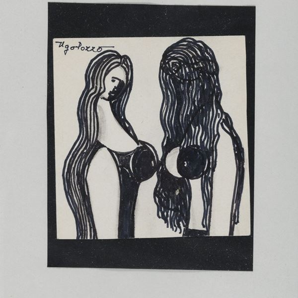 DISEGNO DUE DONNE DI UGO POZZO