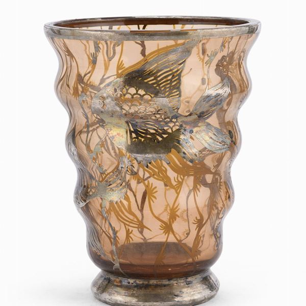 VASO IN VETRO AGEMINATO, ANNI '40
