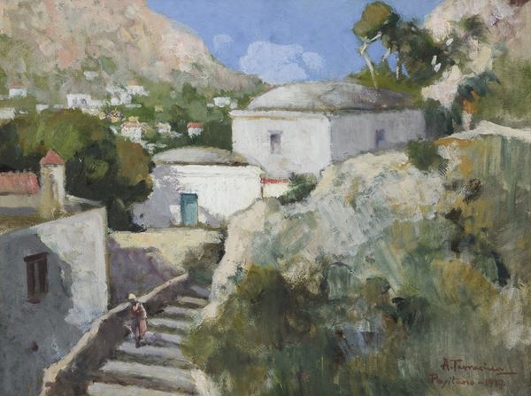 DIPINTO POSITANO DI ARTURO TERRACINA, 1927