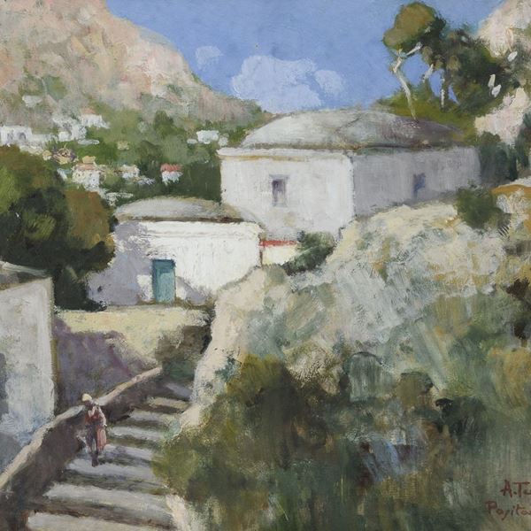 DIPINTO POSITANO DI ARTURO TERRACINA, 1927