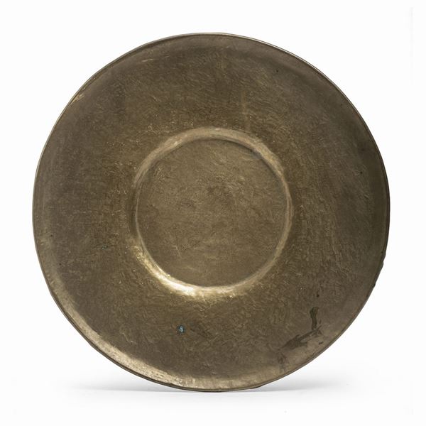 PIATTO IN BRONZO DORATO, ANNI '60