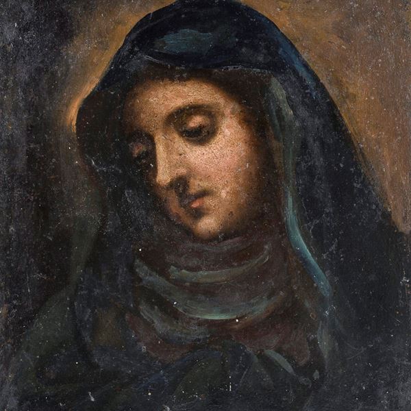 DIPINTO SU RAME VOLTO DELLA VERGINE