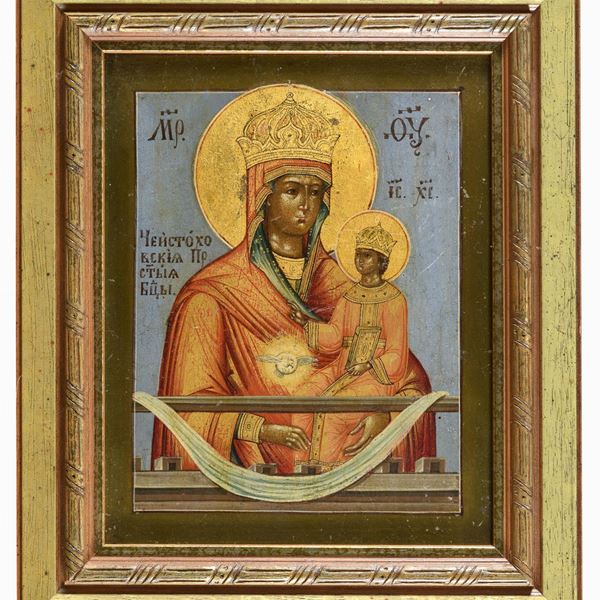 ICONA RUSSA VERGINE CON GESÙ BENEDICENTE