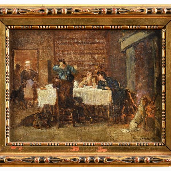 DIPINTO RACCONTI DI CACCIA F.TO CAROLI