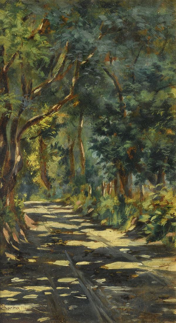DIPINTO SENTIERO NEL BOSCO