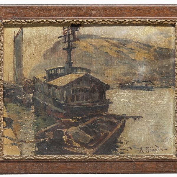 COPPIA DI DIPINTI BARCHE F.TI R. GIARDI