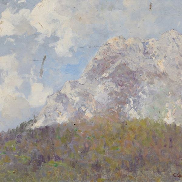 COPPIA DI DIPINTI MONTAGNE DI CIRO GARZOLINI