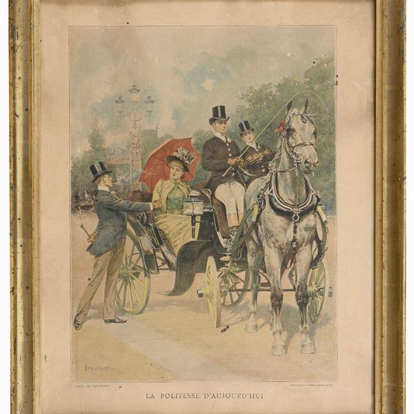 COPPIA DI STAMPE A COLORI FRANCESI