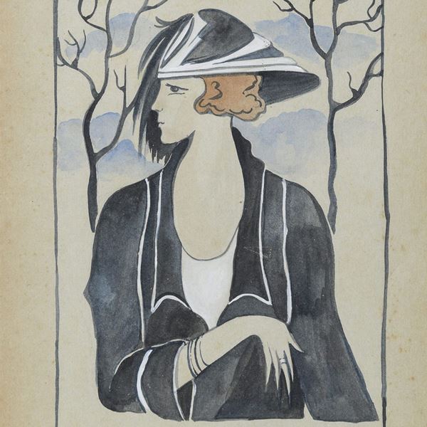 ACQUERELLO LADY DI GEORGES BARBIER