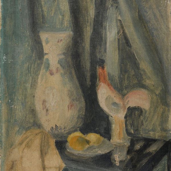 DIPINTO INTERNO CON BROCCA E PORCELLANA