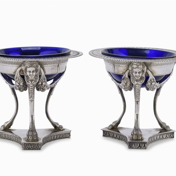 COPPIA DI SALIERE IN ARGENTO, FIRENZE BRANDIMARTE 1944/1968