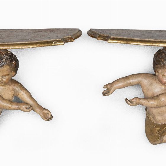 COPPIA DI MENSOLE PENSILI, INIZI XVIII SECOLO