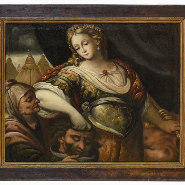 DIPINTO GIUDITTA CON LA TESTA DI OLOFERNE DEL SEICENTO