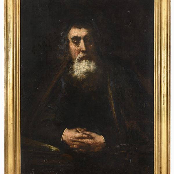 DIPINTO RITRATTO DI RABBINO DI SEGUACE DI REMBRANDT
