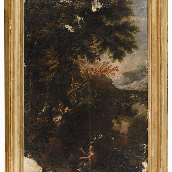DIPINTO PAESAGGIO DELLA BOTTEGA DI FRANCESCO PERUZZINI