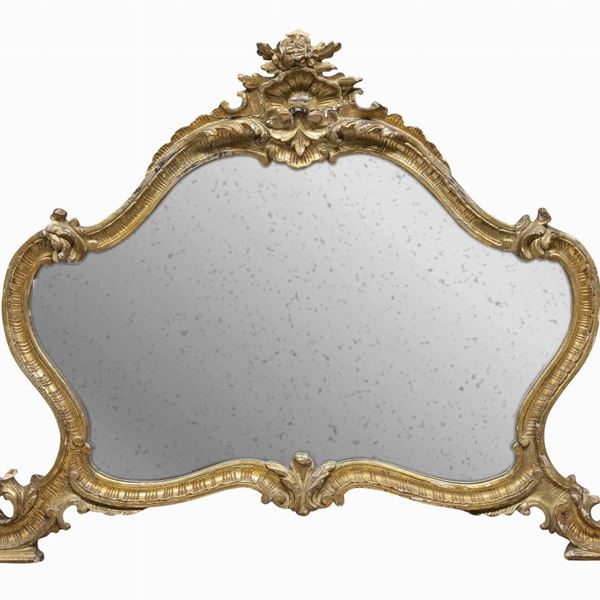 SPECCHIERA IN LEGNO DORATO, XVIII SECOLO