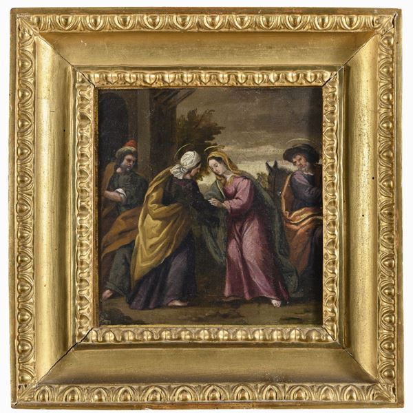 COPPIA DI DIPINTI SCENE BIBLICHE DI PITTORE FERRARESE DEL SEICENTO