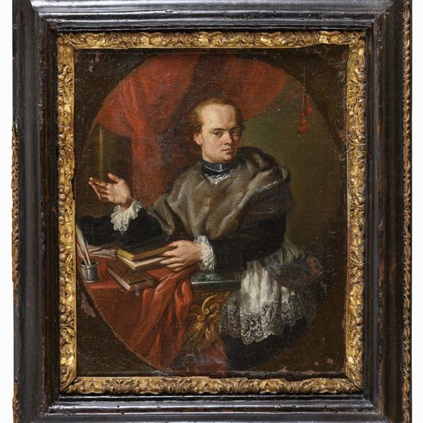 RITRATTO DI PRELATO DI PITTORE FRANCESE DEL SETTECENTO