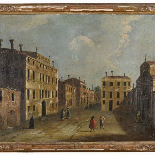 SCORCIO DI VENEZIA CON FIGURE DI MICHELE MARIESCHI
