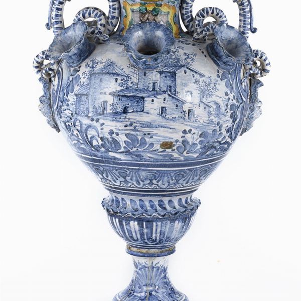 GRANDE VASO IN CERAMICA, FRANCESCO BATTAGLIA NAPOLI 1855