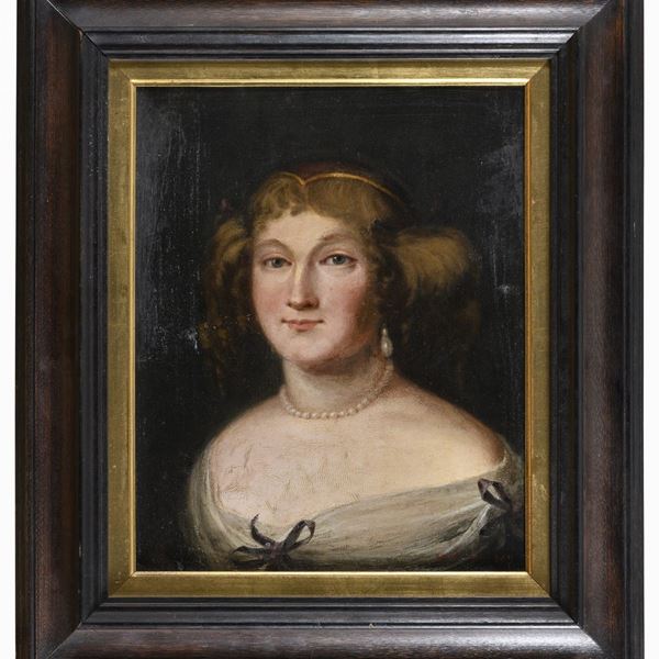 DIPINTO GENTILDONNA SIGLATO W.B.