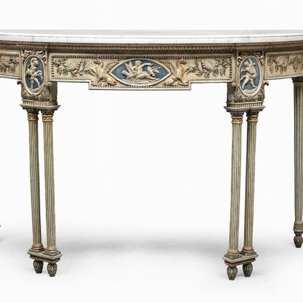 CONSOLE IN LEGNO LACCATO, PROBABILMENTE NAPOLI