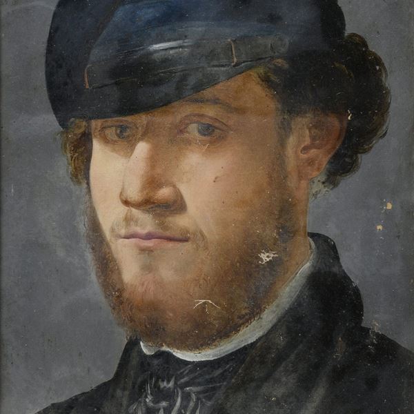 GIOVANE CON BERRETTO DI PITTORE LOMBARDO