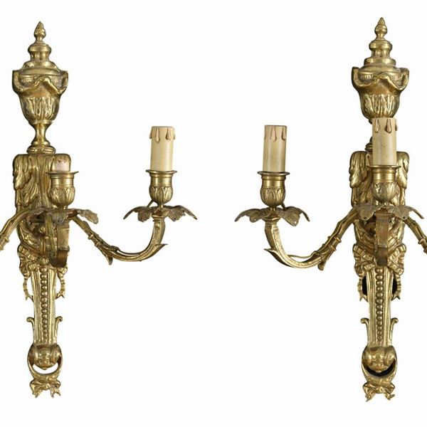 COPPIA DI APPLIQUES IN BRONZO DORATO LUIGI XVI