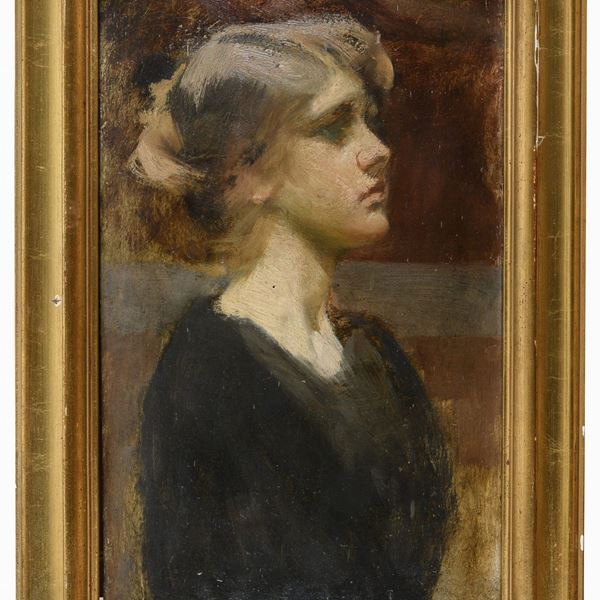 DIPINTO GIOVANE DONNA ATTRIBUITO A E. LANCEROTTO