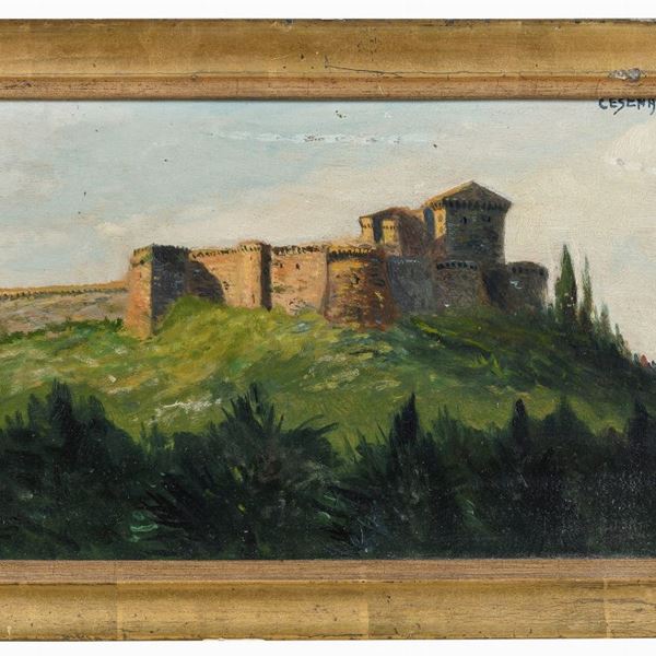 DIPINTO LA ROCCA DI CESENA DI PICO DISCEPOLI