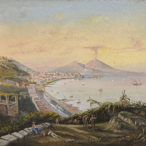 DIPINTO VEDUTA DI NAPOLI DA POSILLIPO