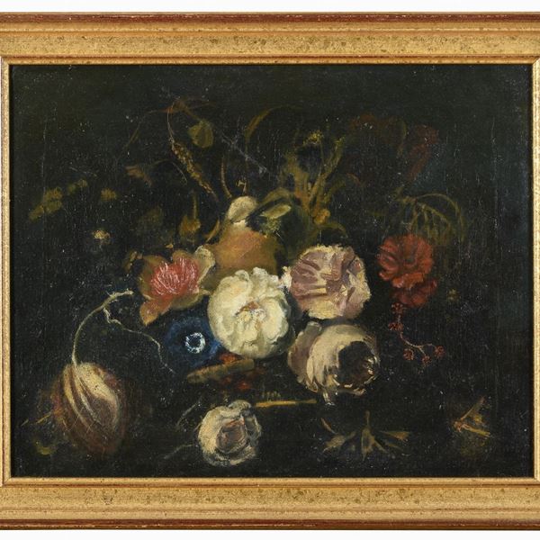 DIPINTO FIORI DI PITTORE ACCADEMICO