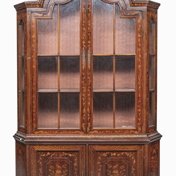 CREDENZA VETRINA IN PALISSANDRO, OLANDA XIX SECOLO