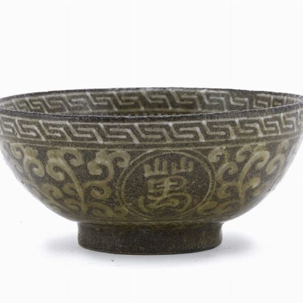 CIOTOLA IN CERAMICA AD INVETRIATURA MARRONE, COREA