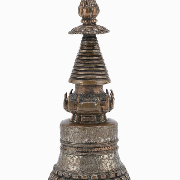 STUPA IN BRONZO, TIBET XX SECOLO