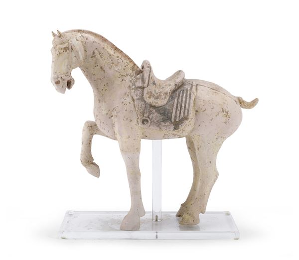SCULTURA DI CAVALLO IN TERRACOTTA, CINA DINASTIA TANG (618 - 907)