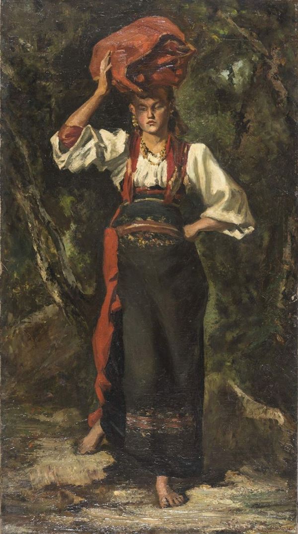 DIPINTO CONTADINA DI GIUSEPPE CAMMARANO