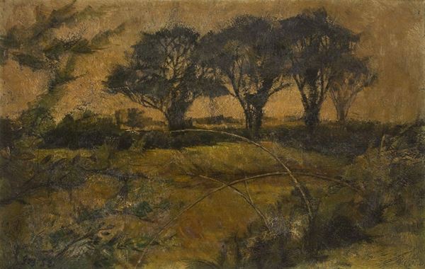 DIPINTO PAESAGGIO ALBERI