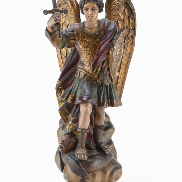 SCULTURA DI SAN MICHELE, FINE XVIII, INIZI XIX SECOLO